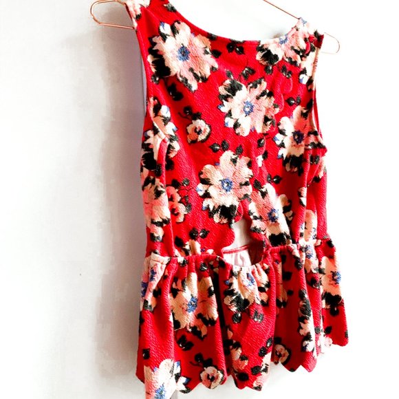 Anthropologie Tops - anthropologie spring floral peplum top scallop hem